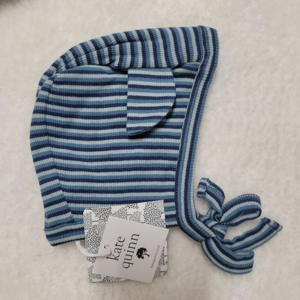 Kate Quinn Adriatic Tri-stripe Bear Hat 3-6M